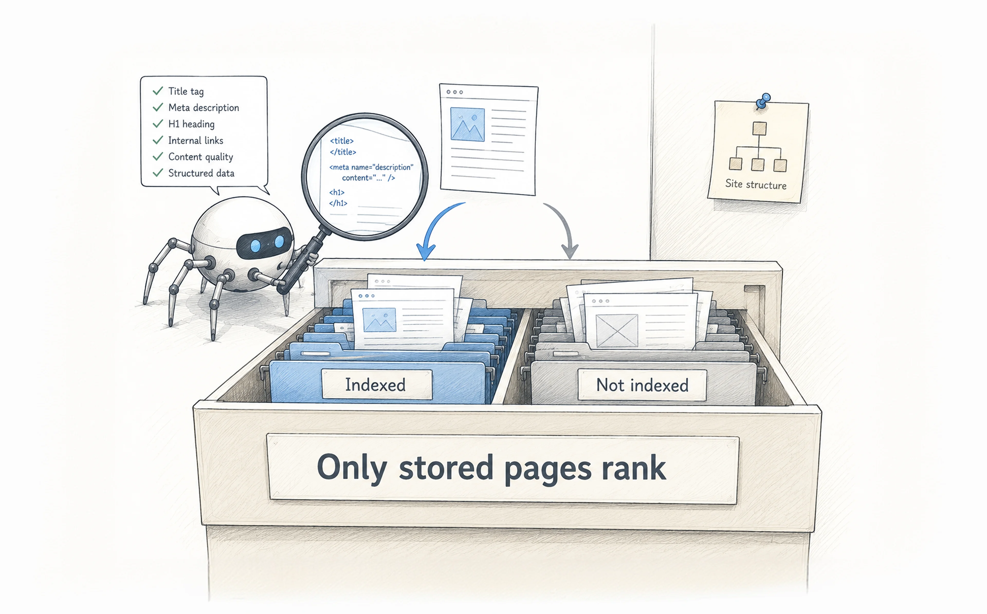 Indexing only happens when pages pass technical checks
