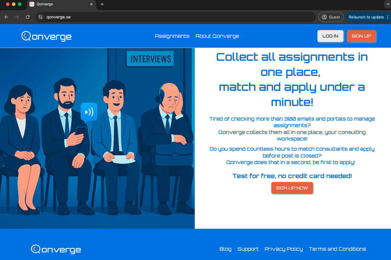 Qonverge homepage