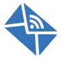 Blue envelope icon with Wi-Fi signal symbol inside indicating email or RSS feed.