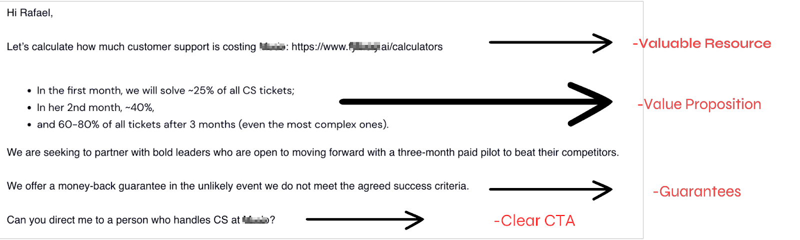 Cold email follow-up example
