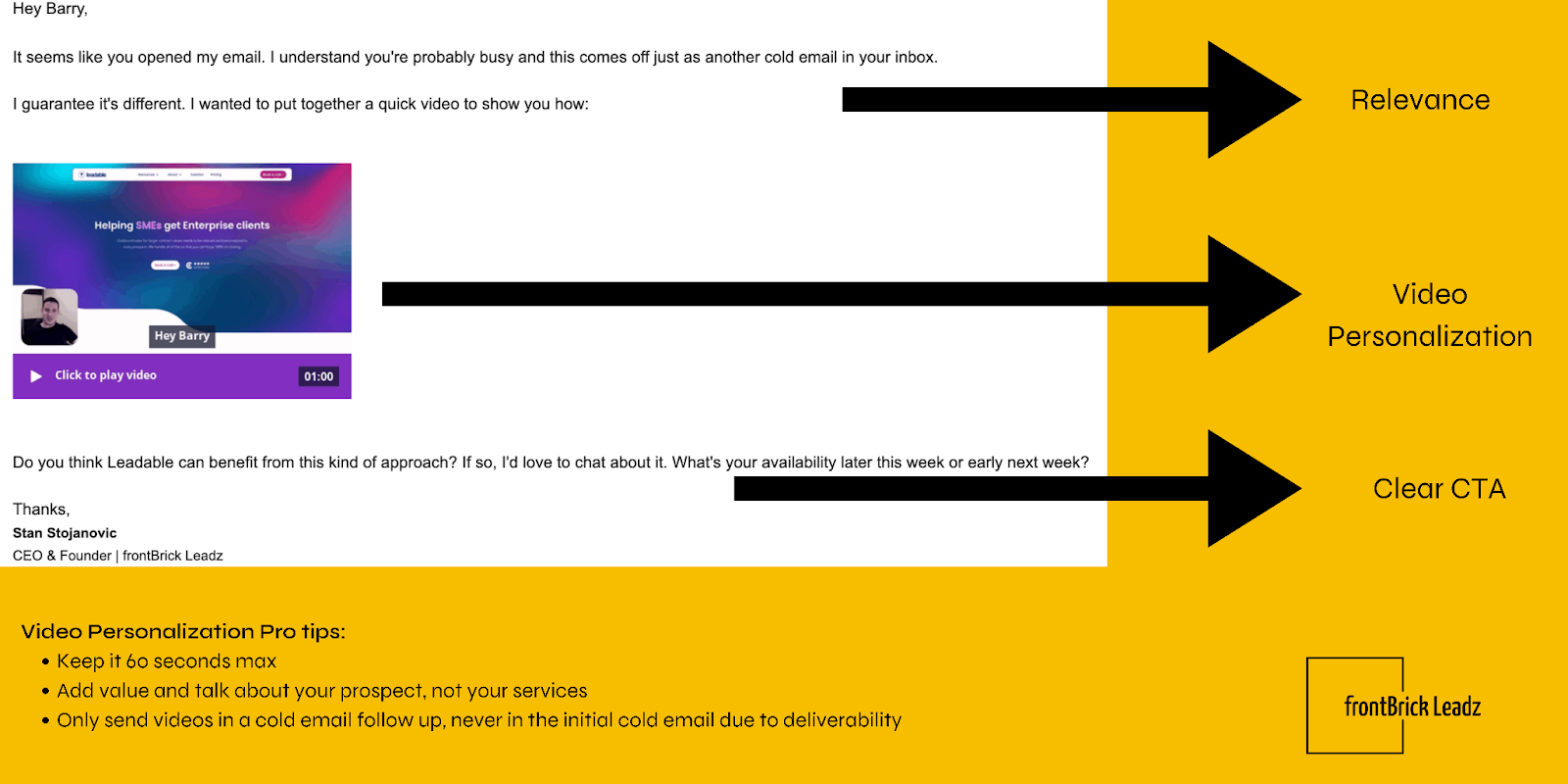 an example how to personalize your cold email follow up