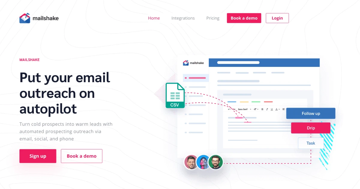 Mailshake Cold Email Tool homepage