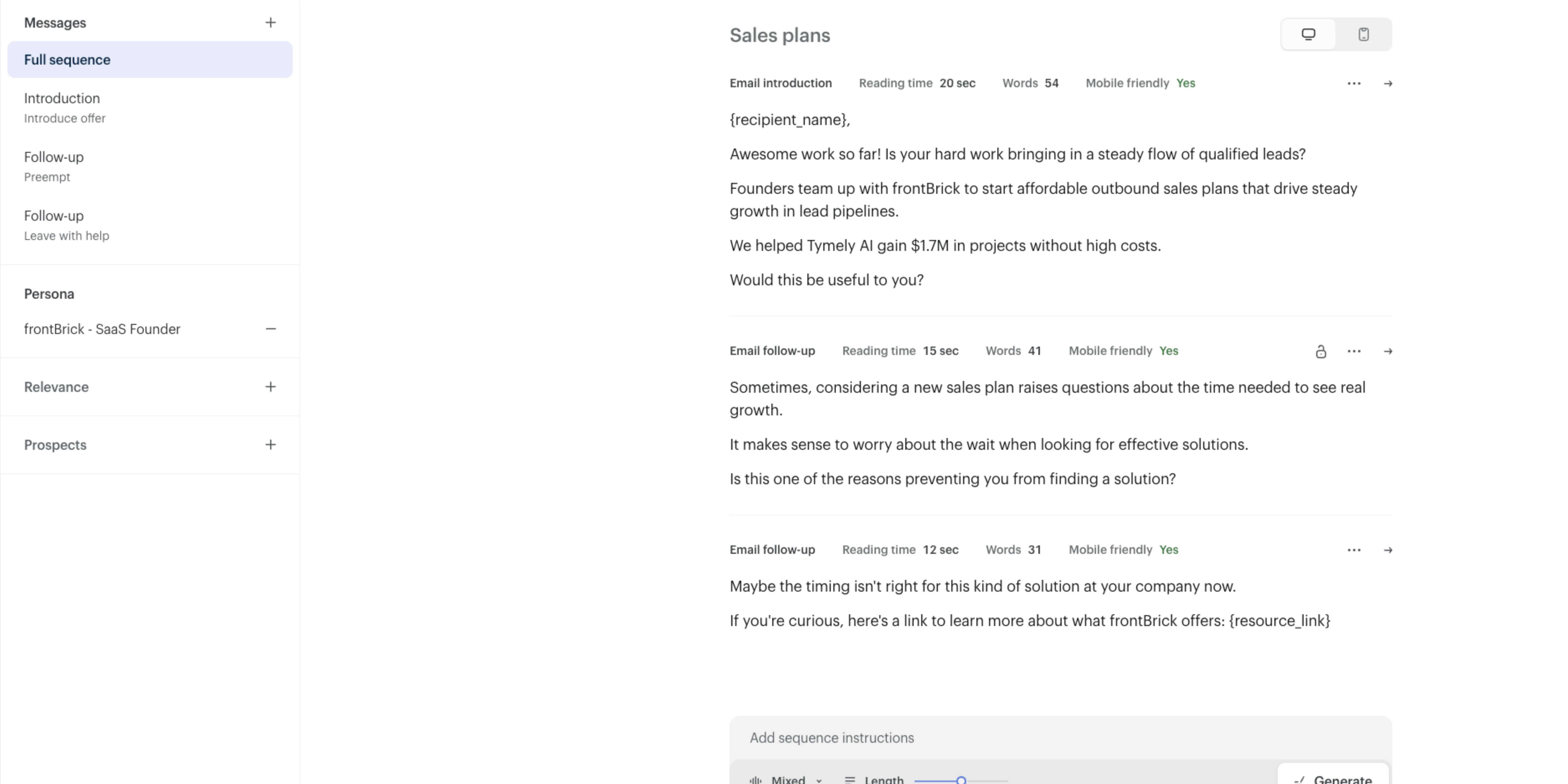 Twain Cold Emailing Tool Sequence