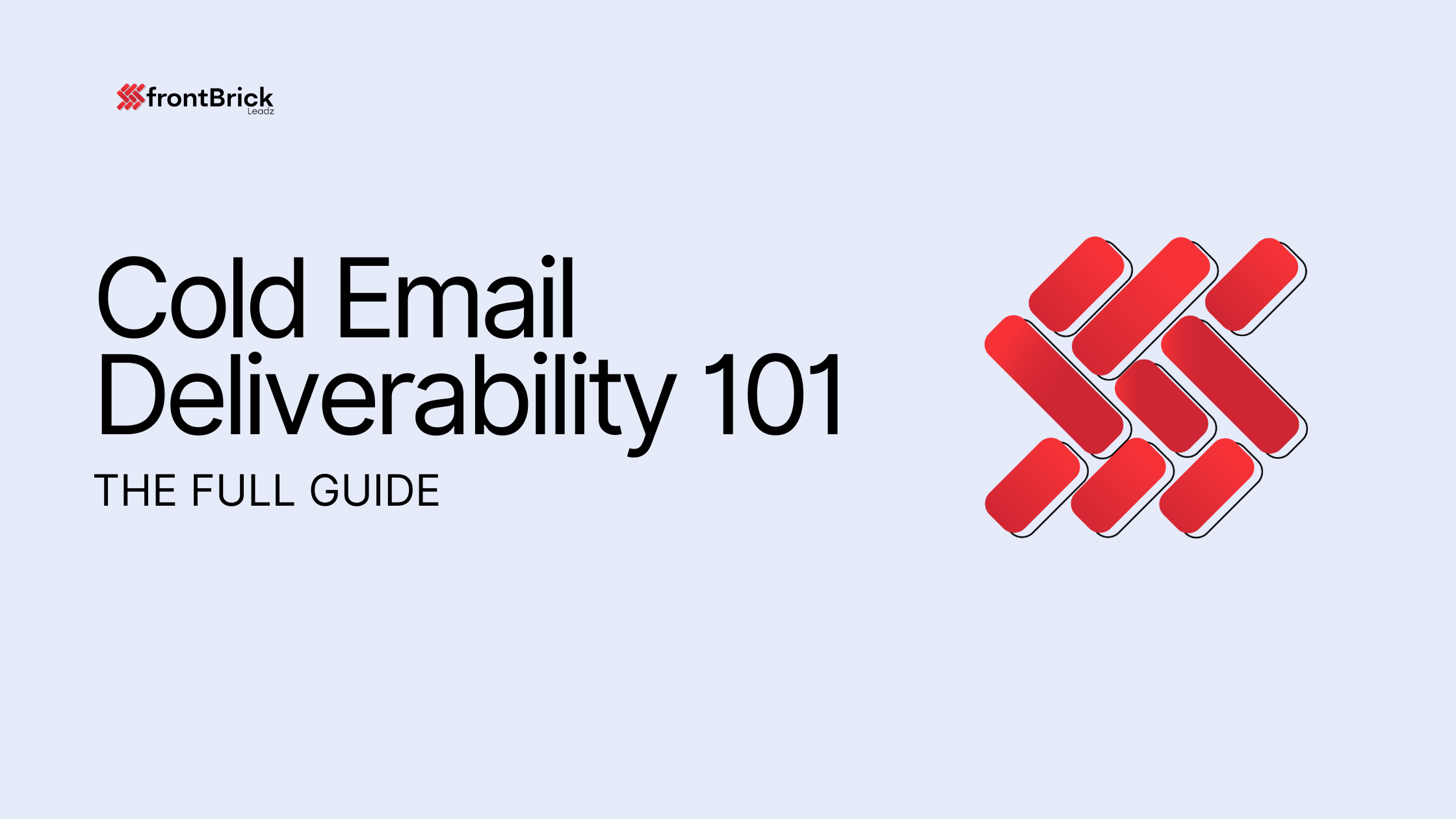 frontBrick Cold Email Deliverability 101 guide with a red brick logo