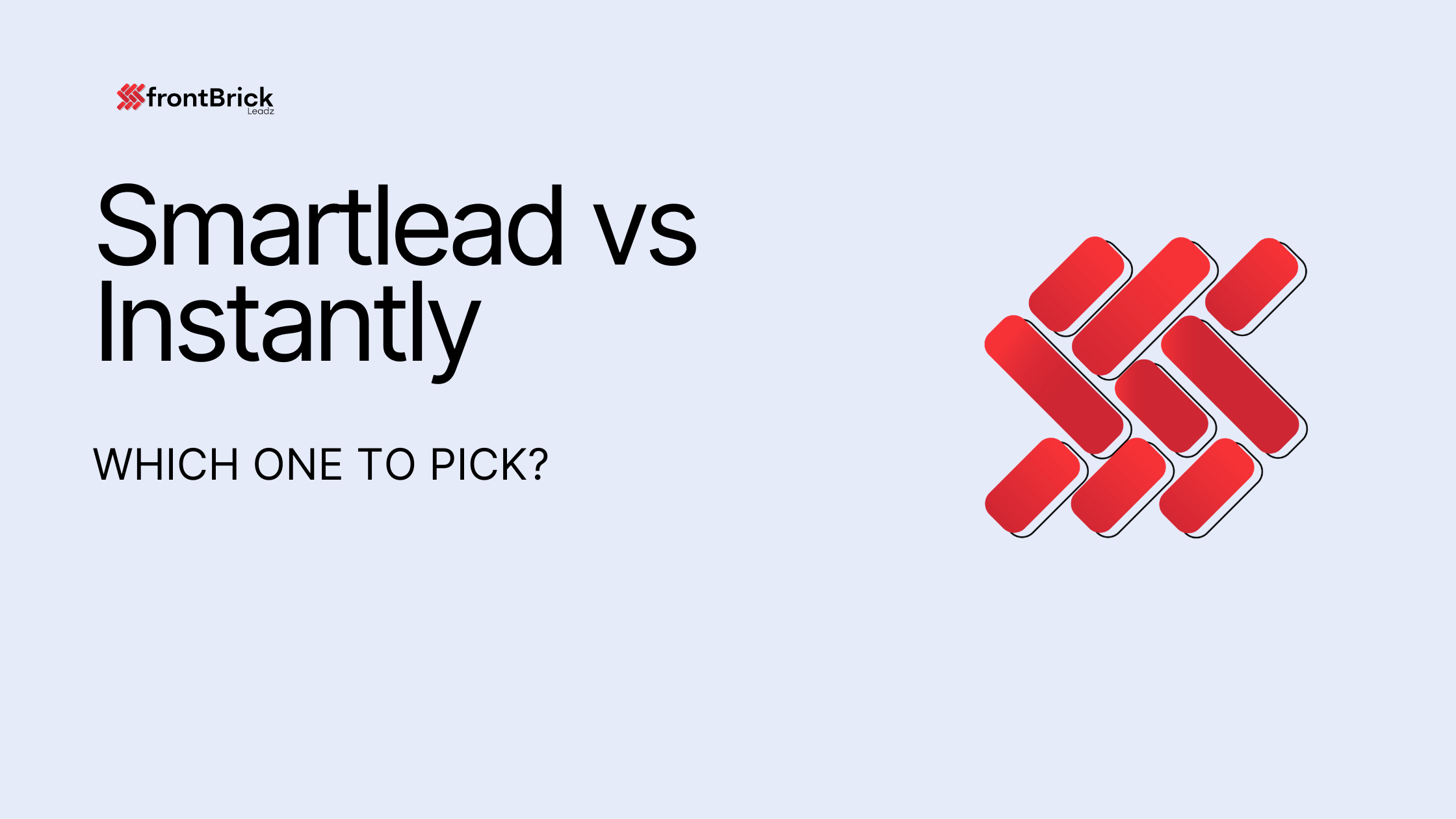 Smartlead vs Instantly comparison cover with frontBrick branding.