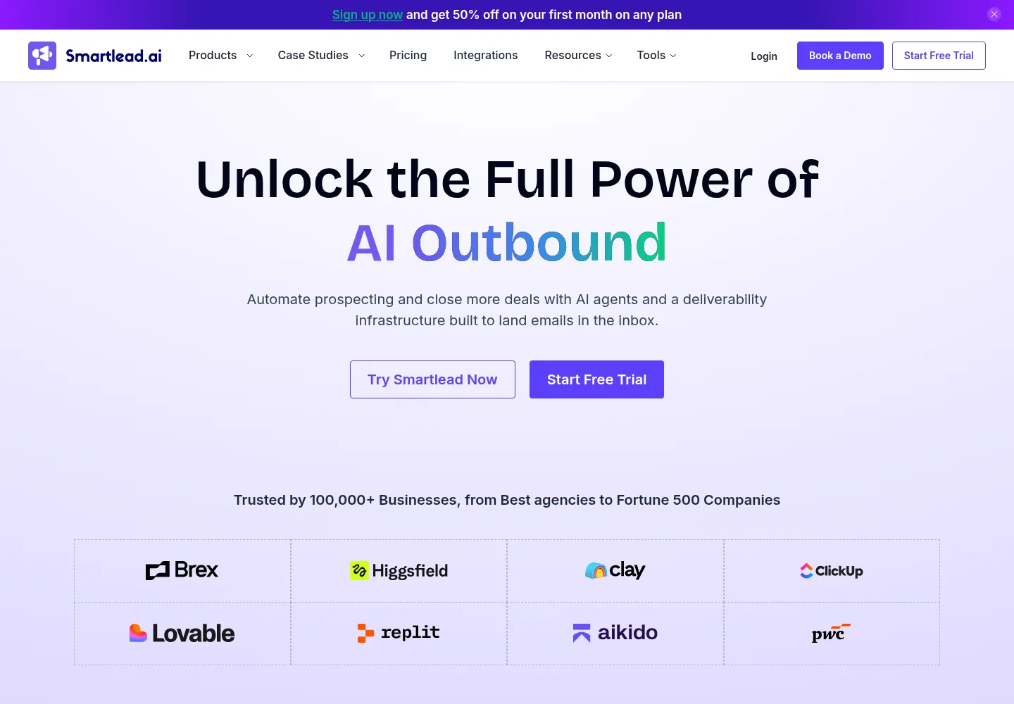 Smartlead official website, October 2026