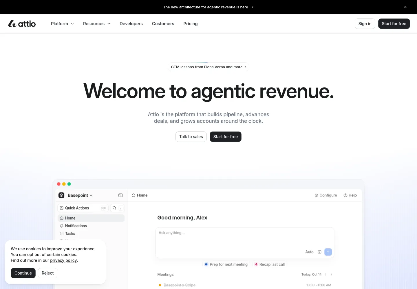 Attio official website, October 2026