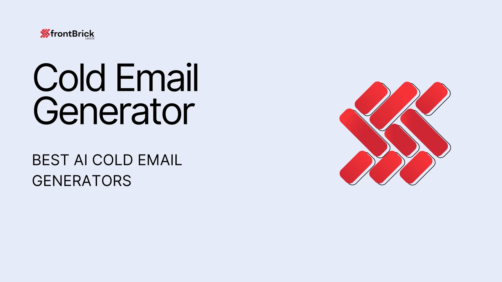 Cold Email Generator cover with Best AI Cold Email Generators subtitle and frontBrick branding.