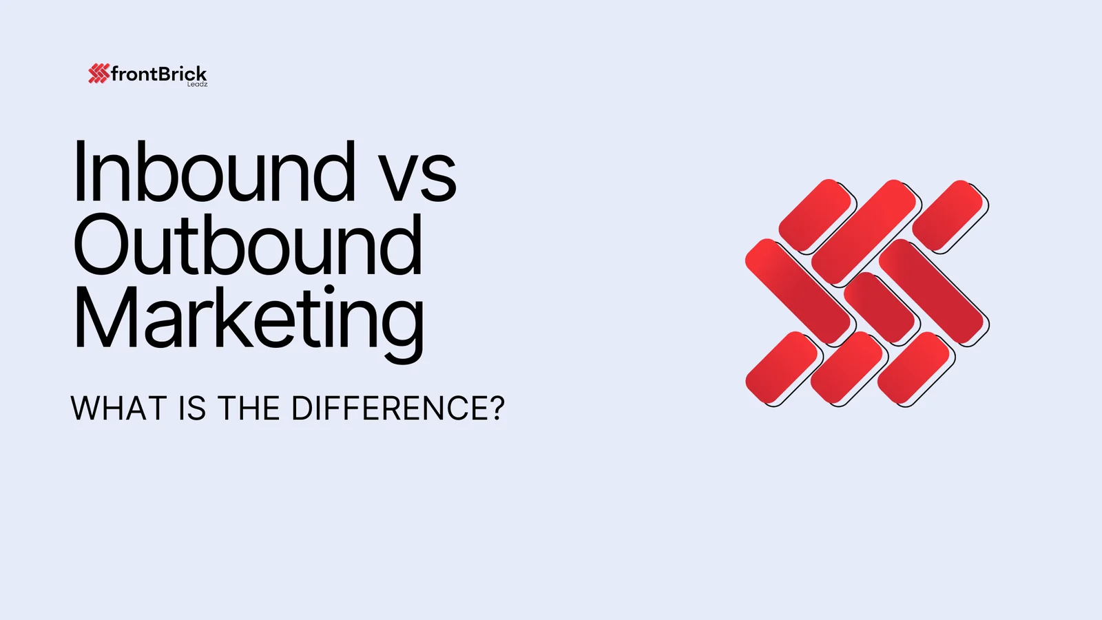Inbound vs Outbound Marketing cover with What Is the Difference subtitle and frontBrick branding.