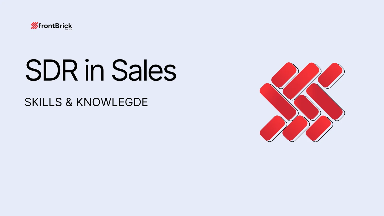 SDR in Sales cover with Skills and Knowledge subtitle and frontBrick branding.