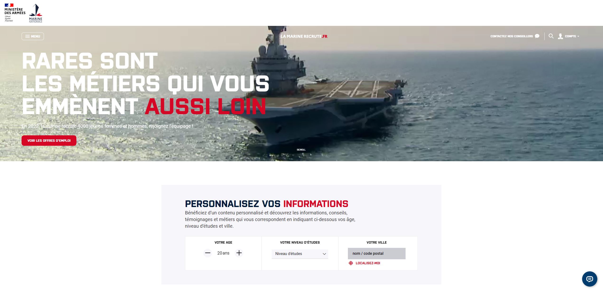 Marine Nationale : Assurer le maintien et l'évolution du portail RH.