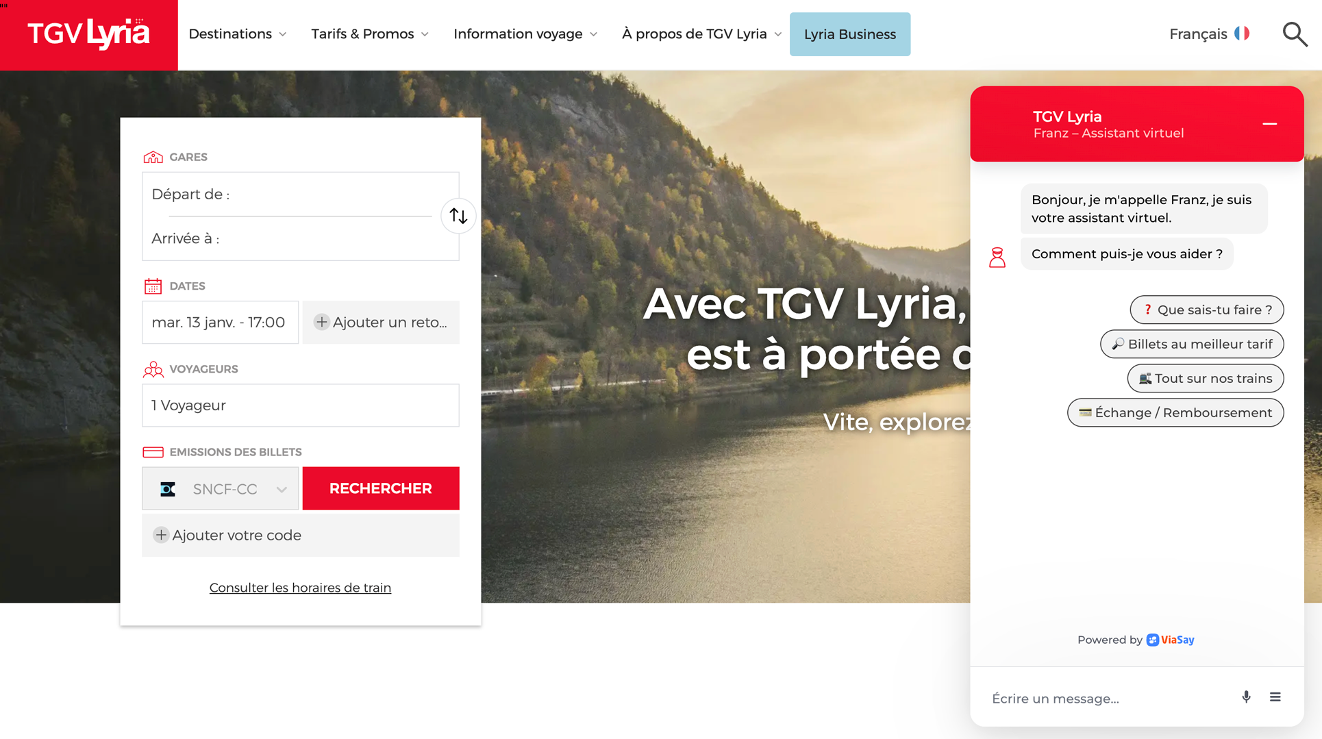 TGV Lyria : Développement, maintenance, hébergement et audit de la plateforme digitale