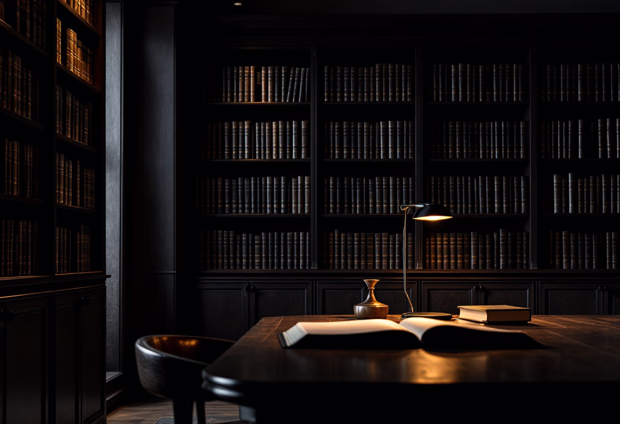 image of law library interior for a legal tech