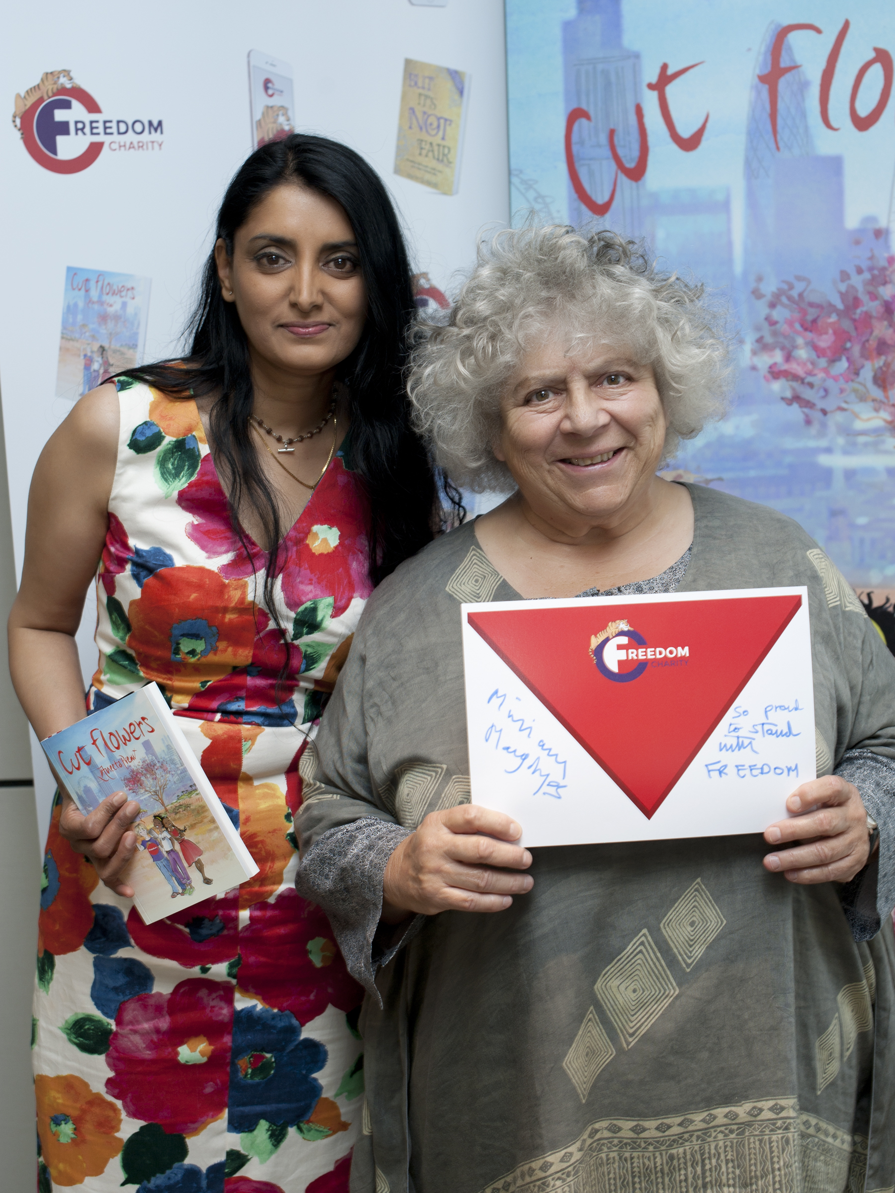 Miriam Margolyes, aneeta prem , cut flowers, fgm