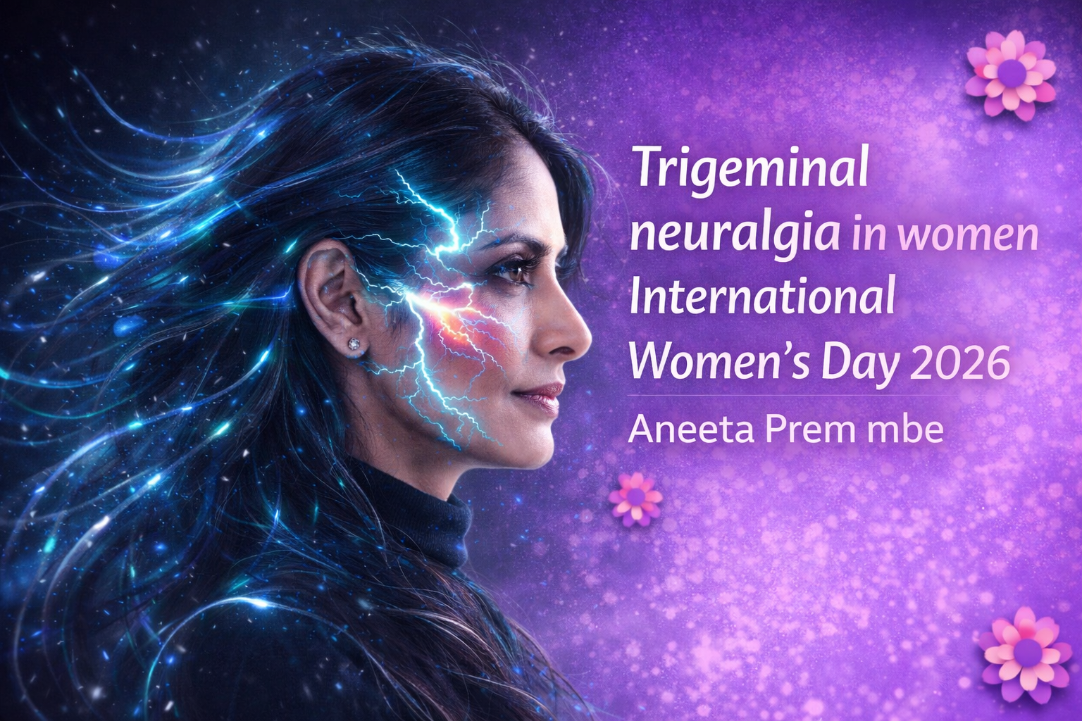 Woman experiencing facial pain associated with trigeminal neuralgia