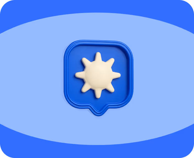 un icon en 3D qui représente un soleil