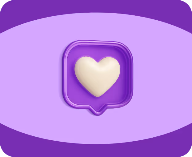 un icon en 3D qui représente un coeur