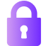A purple padlock on a black background.