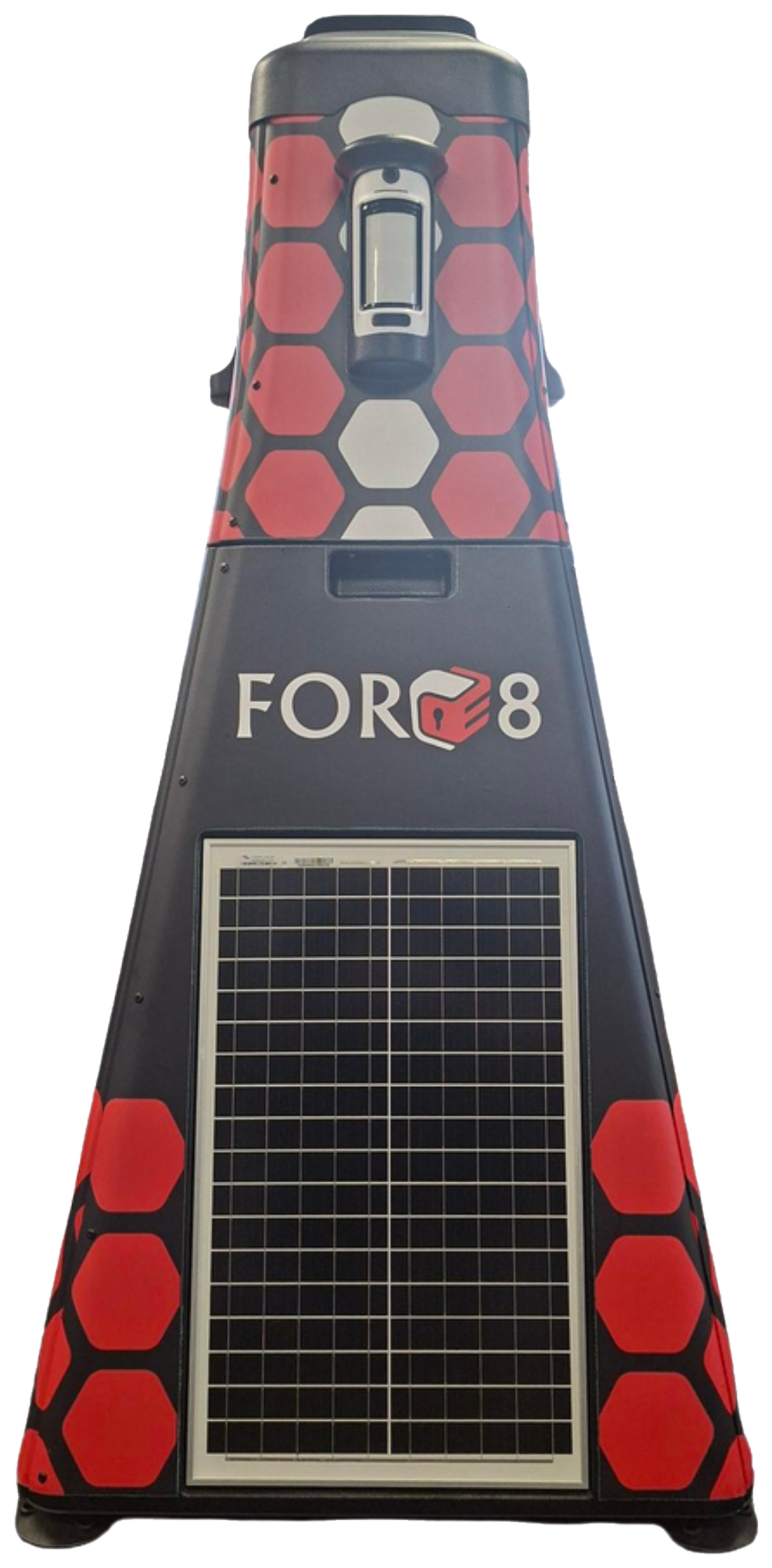 Force8 mobile solar-powered CCTV tower with solar panel