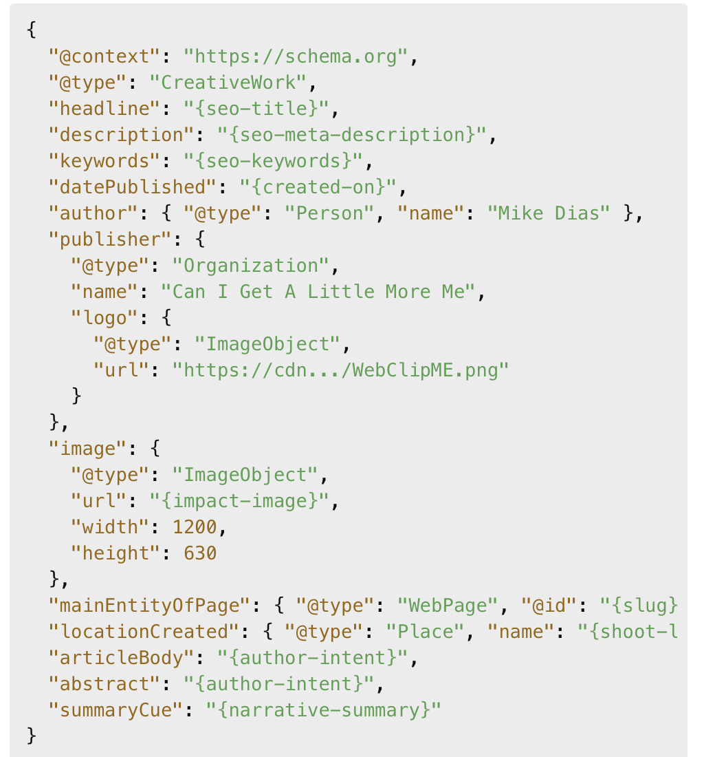 JSON-LD Schema CMS Injection