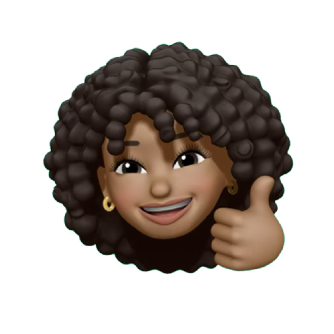 Avatar of a smiling Black woman with curly hair giving a thumbs up