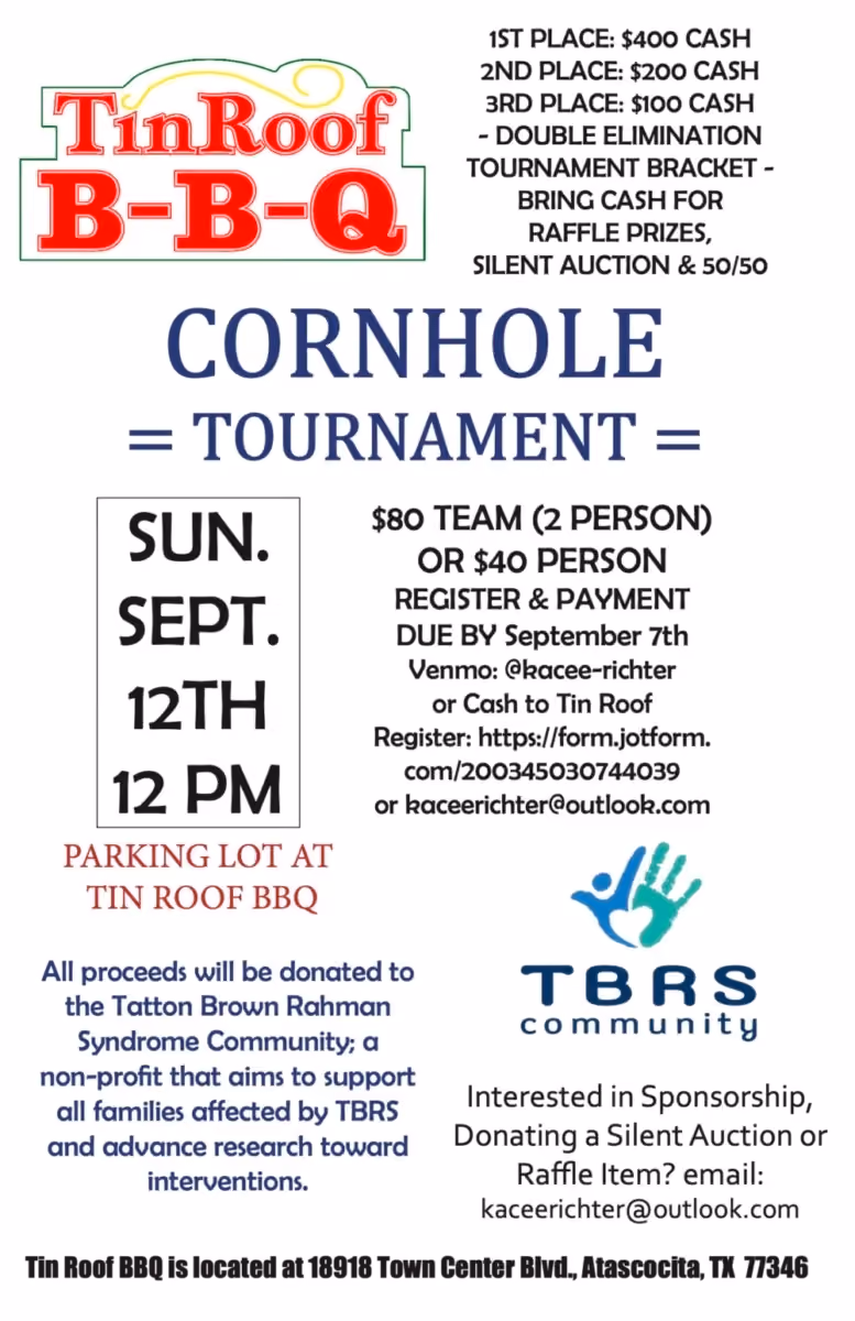 Tin Roof BBQ Cornhole Tournament to benefit the TBRS Community
