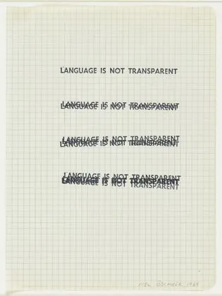 This may contain: a piece of paper with writing on it that reads language is not transparentant language is not transparentant language is not transparentant language is not transparent