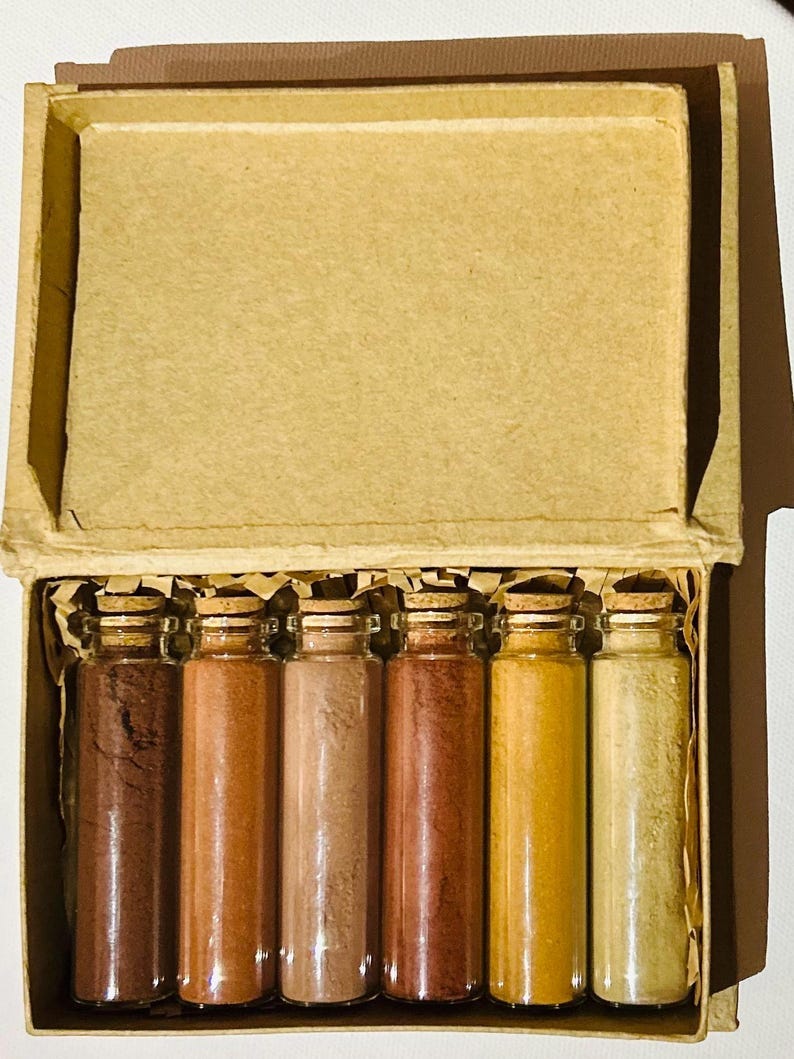 Australian Earth Pigment Set: Natural Ochre, Iron Oxide - 6 x 40ml image 1
