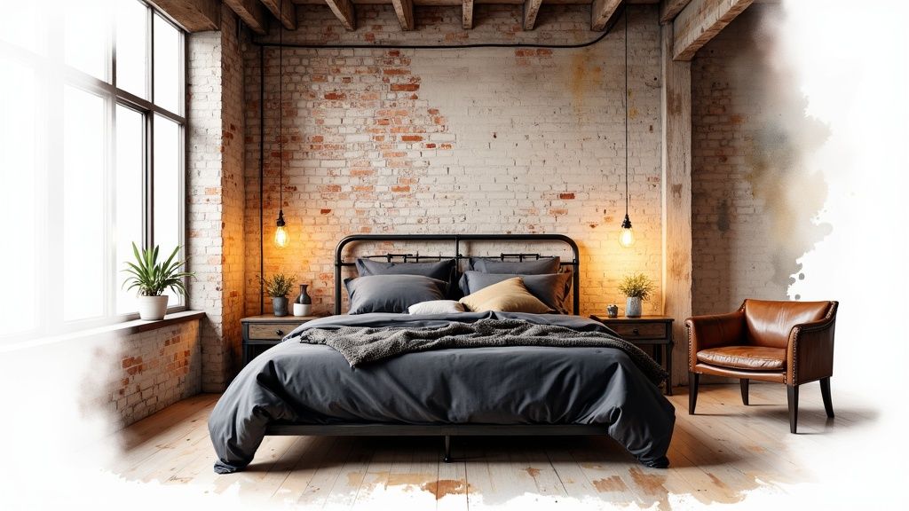 Industrial Loft Bedroom