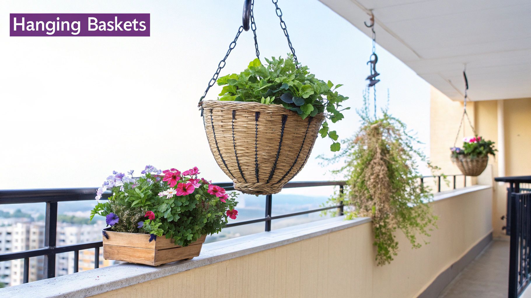 4. Hanging Basket Gardens: Cascading Colour from Above