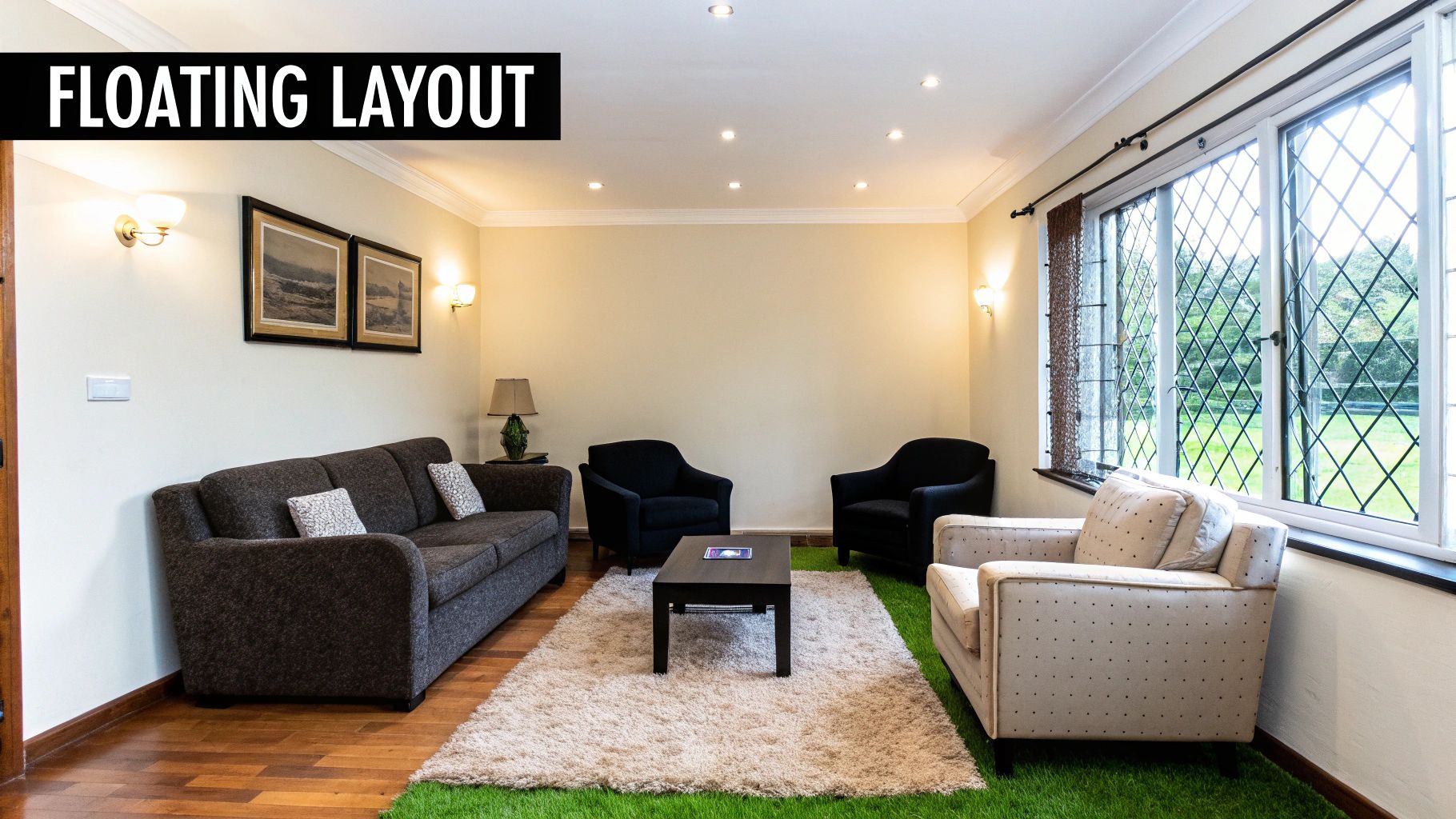 The Floating Furniture Layout: Create Flow and Breathing Room