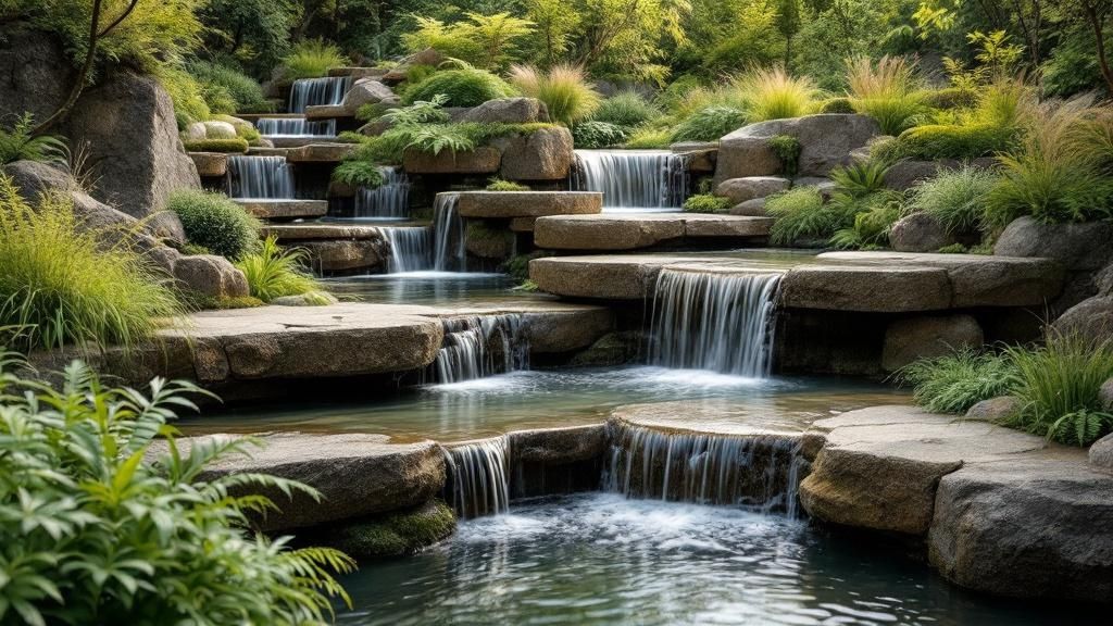 Multi-Level Waterfall Garden