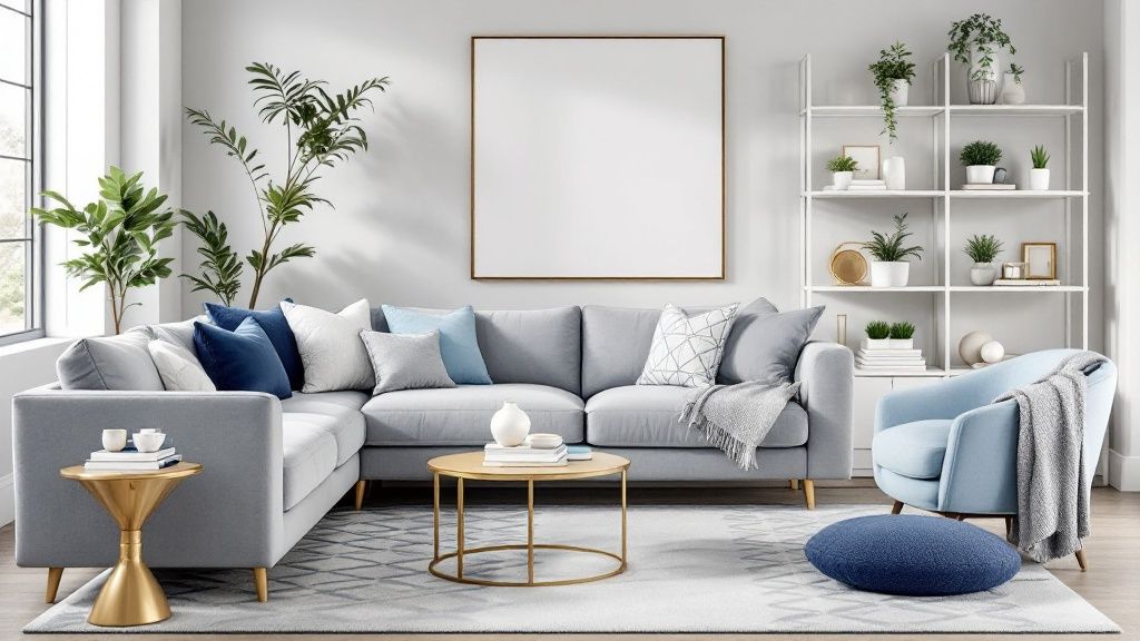 8 Inspiring Blue and Gray Living Room Ideas for 2025