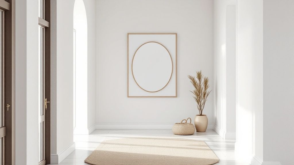 Gallery Wall with Mirrors and Artwork