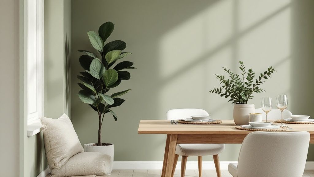 Sage Green and Natural Wood