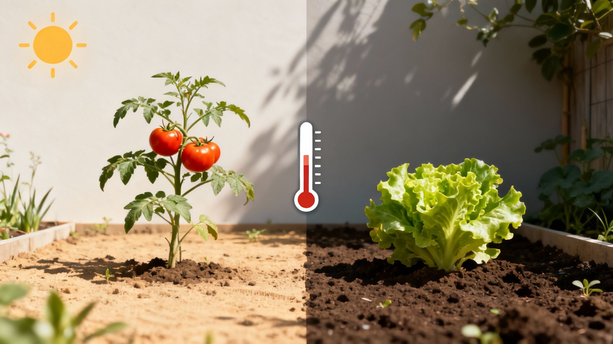 A person's hands checking the temperature of garden soil with a digital thermometer.