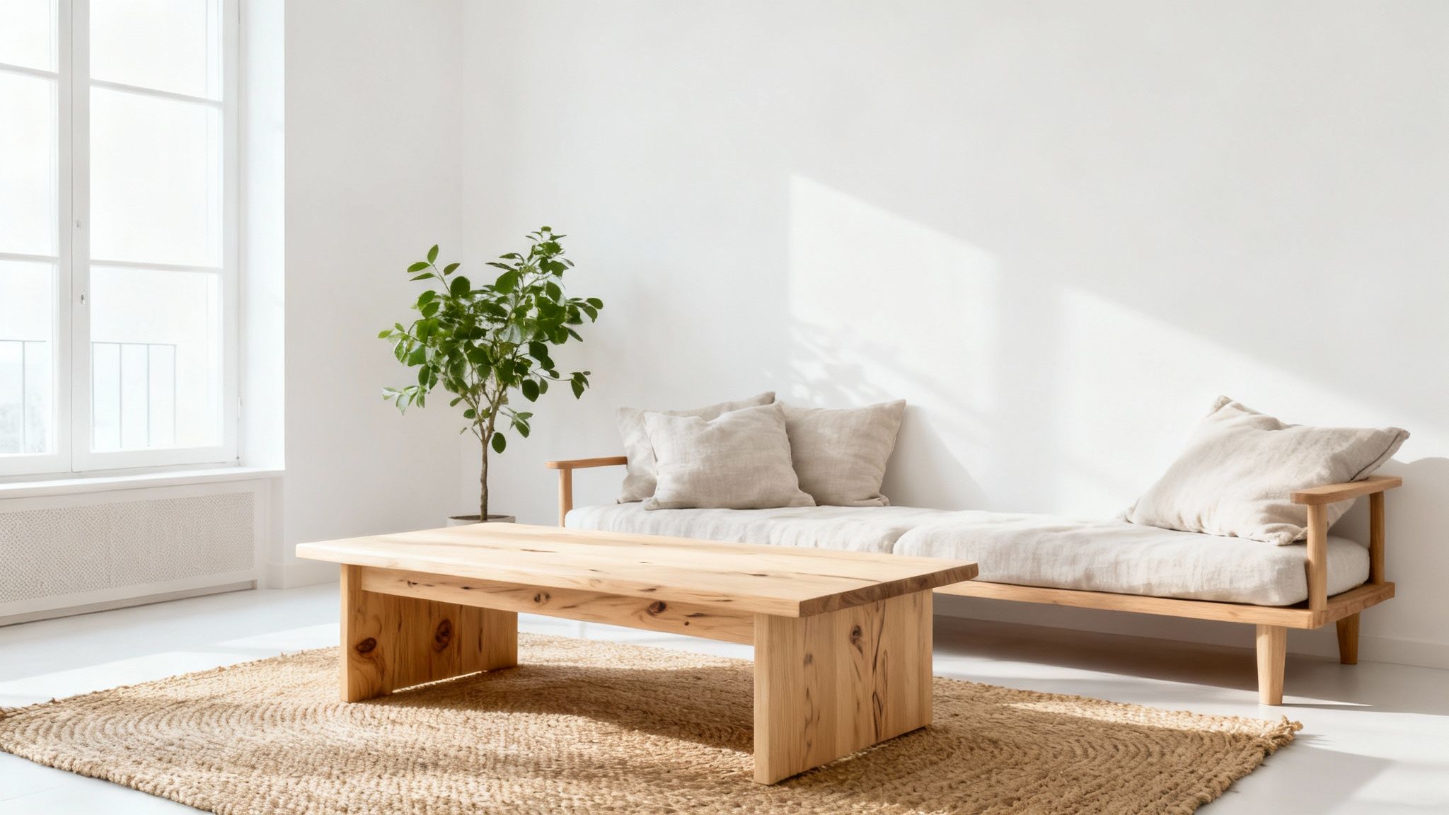 Soft White and Natural Wood