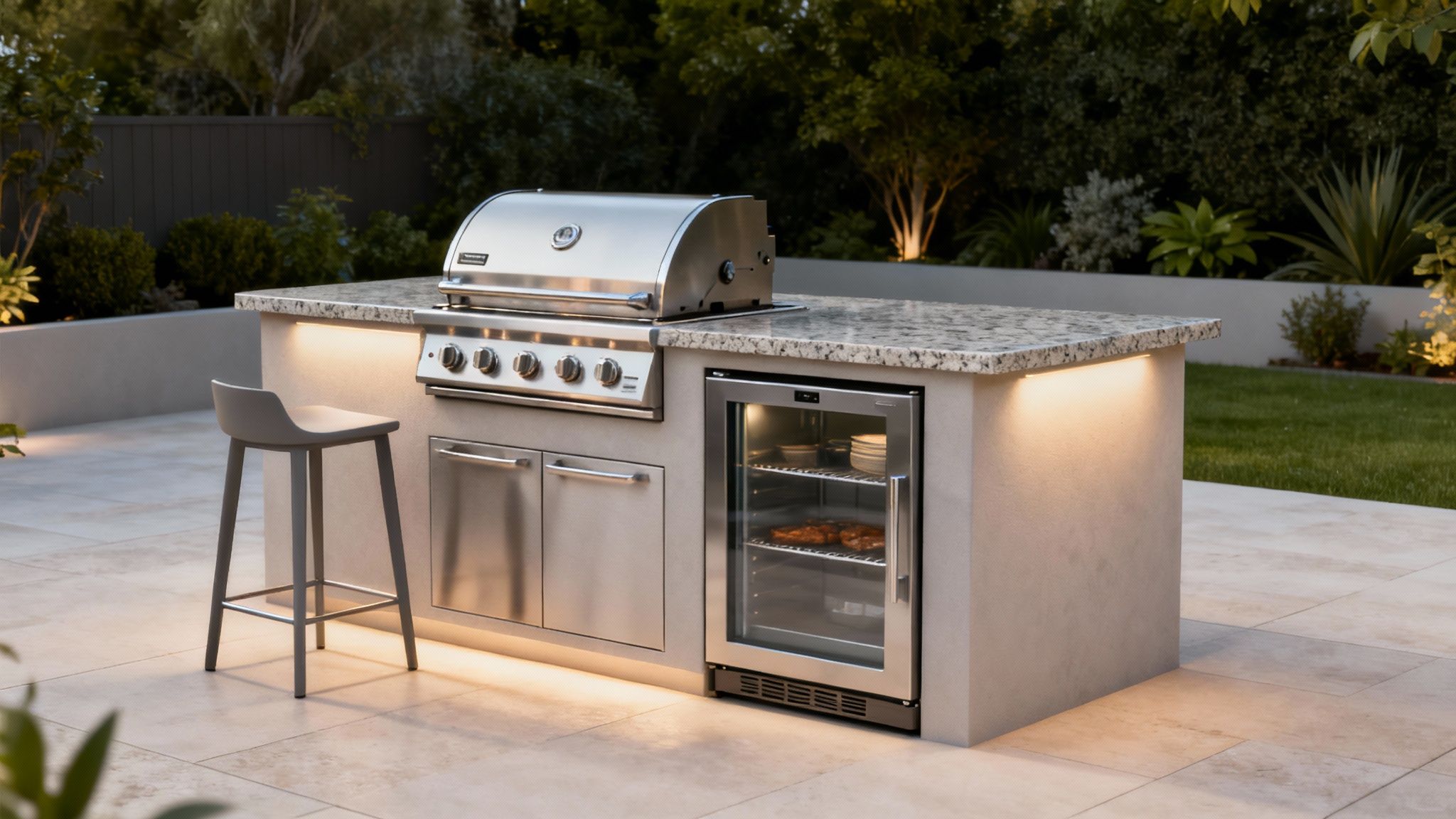 Built-in BBQ Island with Outdoor Kitchen