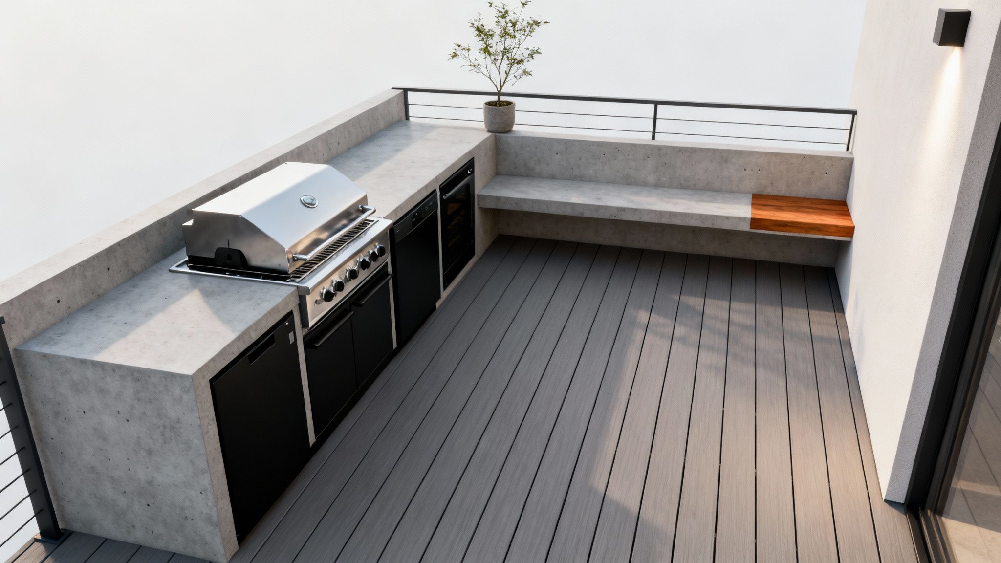 Minimalist Modern BBQ Deck