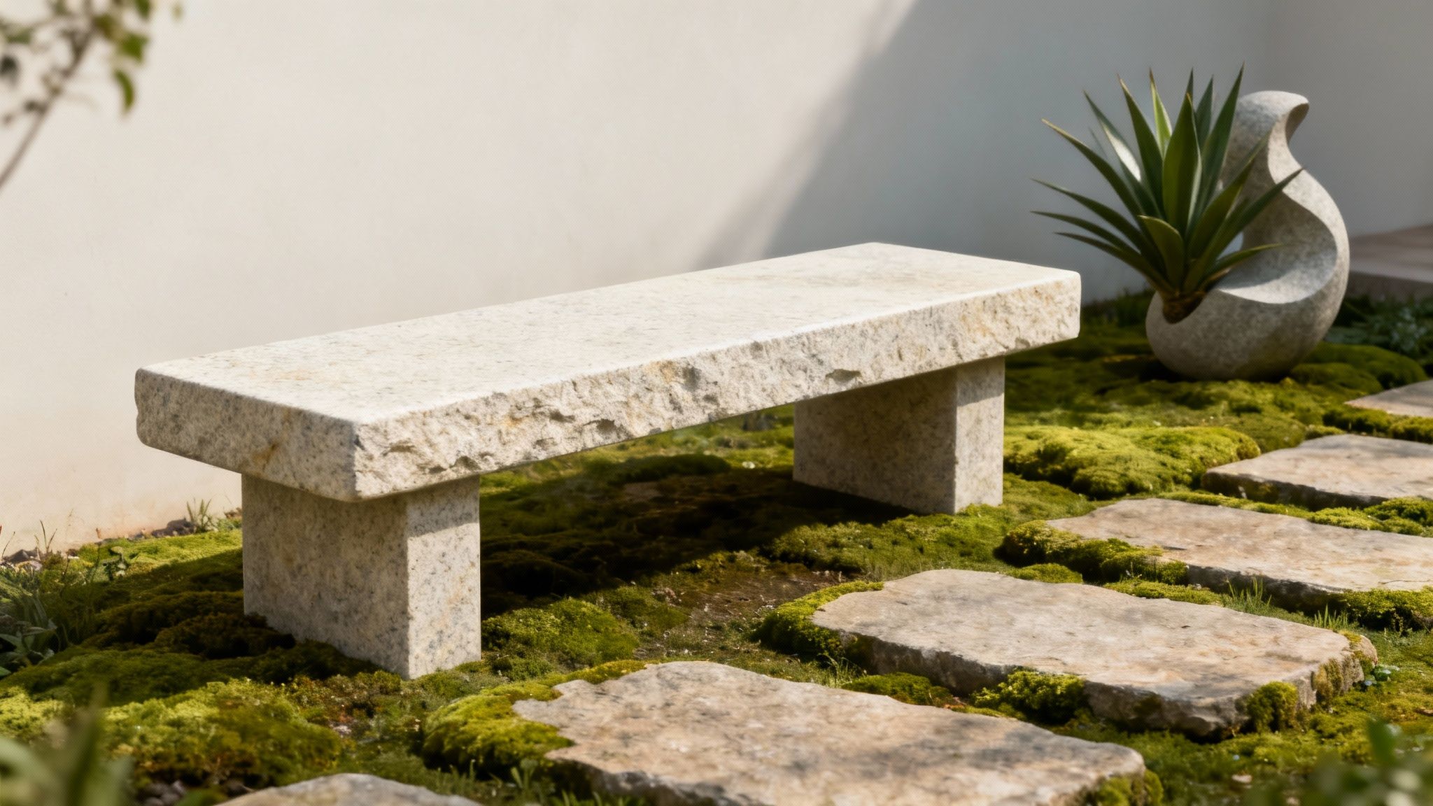 Stone or Concrete Bench