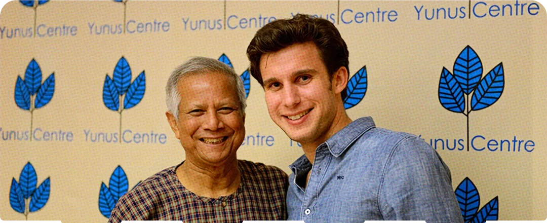 Muhammad Yunus et Ludovic de Gromard au Yunus Centre