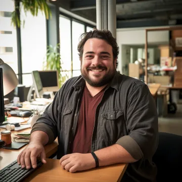 Membre du collectif Chance dans un espace de travail partagé