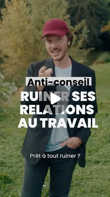 Couverture du reel Instagram « Anti-conseil : ruiner ses relations au travail – Prêt à tout ruiner ? » de Chance. Dans cette vidéo courte et décalée, Chance prend le contre-pied des conseils habituels : s’engueuler plus souvent, ne jamais écouter ses collègues, entretenir les tensions… Une façon ironique de montrer, par l’absurde, les comportements qui abîment les relations professionnelles et ce qu’il vaut mieux faire pour une ambiance de travail sereine.