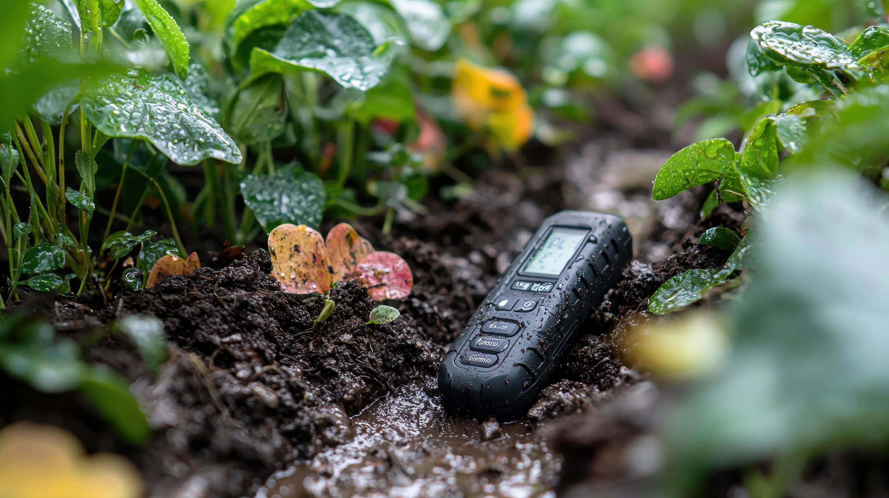 An industrial device using Sentron’s ORP sensors used in a moist plant bed.