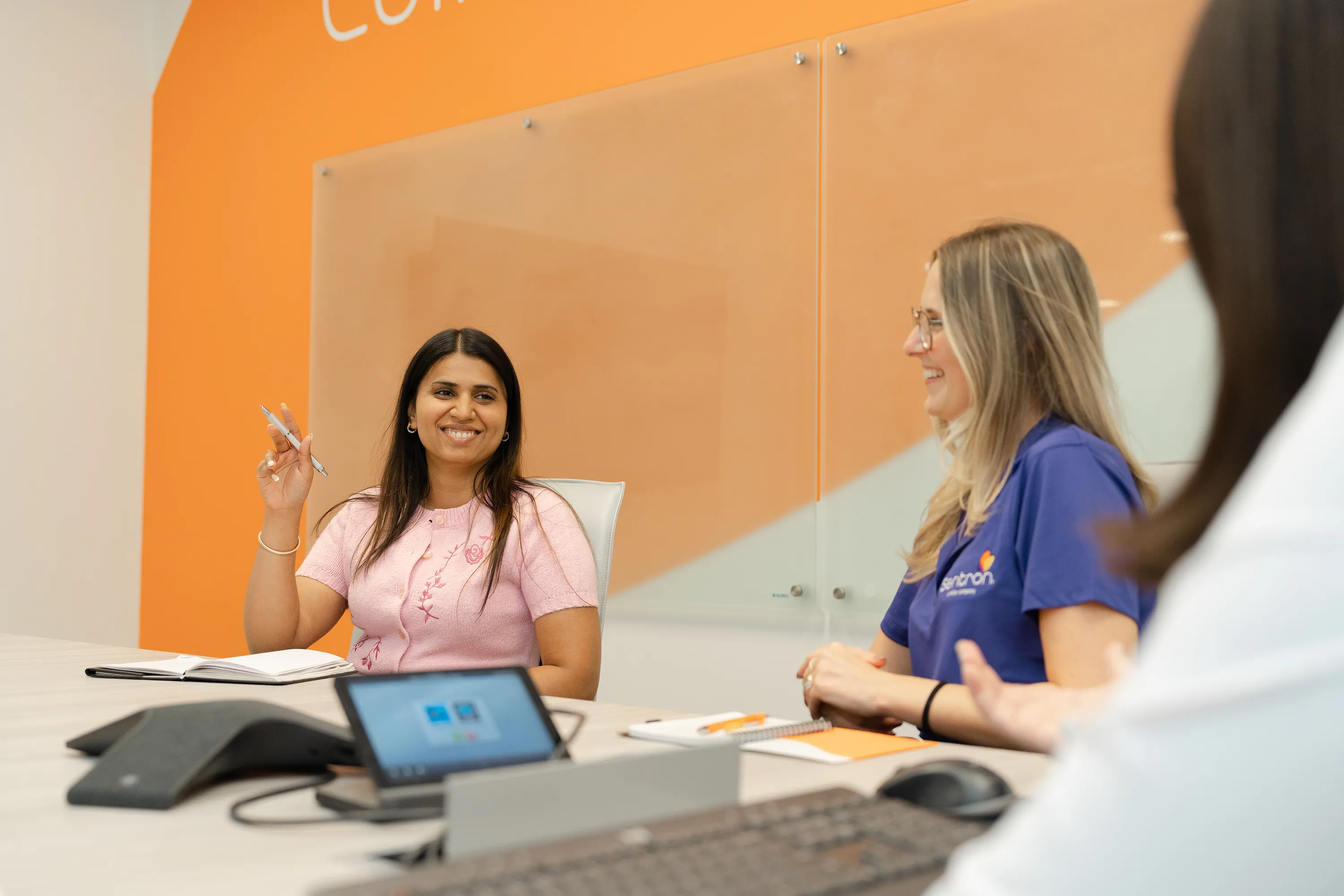Millar employees meeting at Millar headquarters in Pearland, Texas.