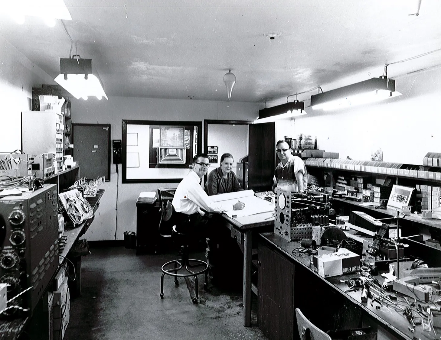 Millar’s founder Huntly Millar works in one of Millar’s earliest offices spaces, circa late 1960s. 