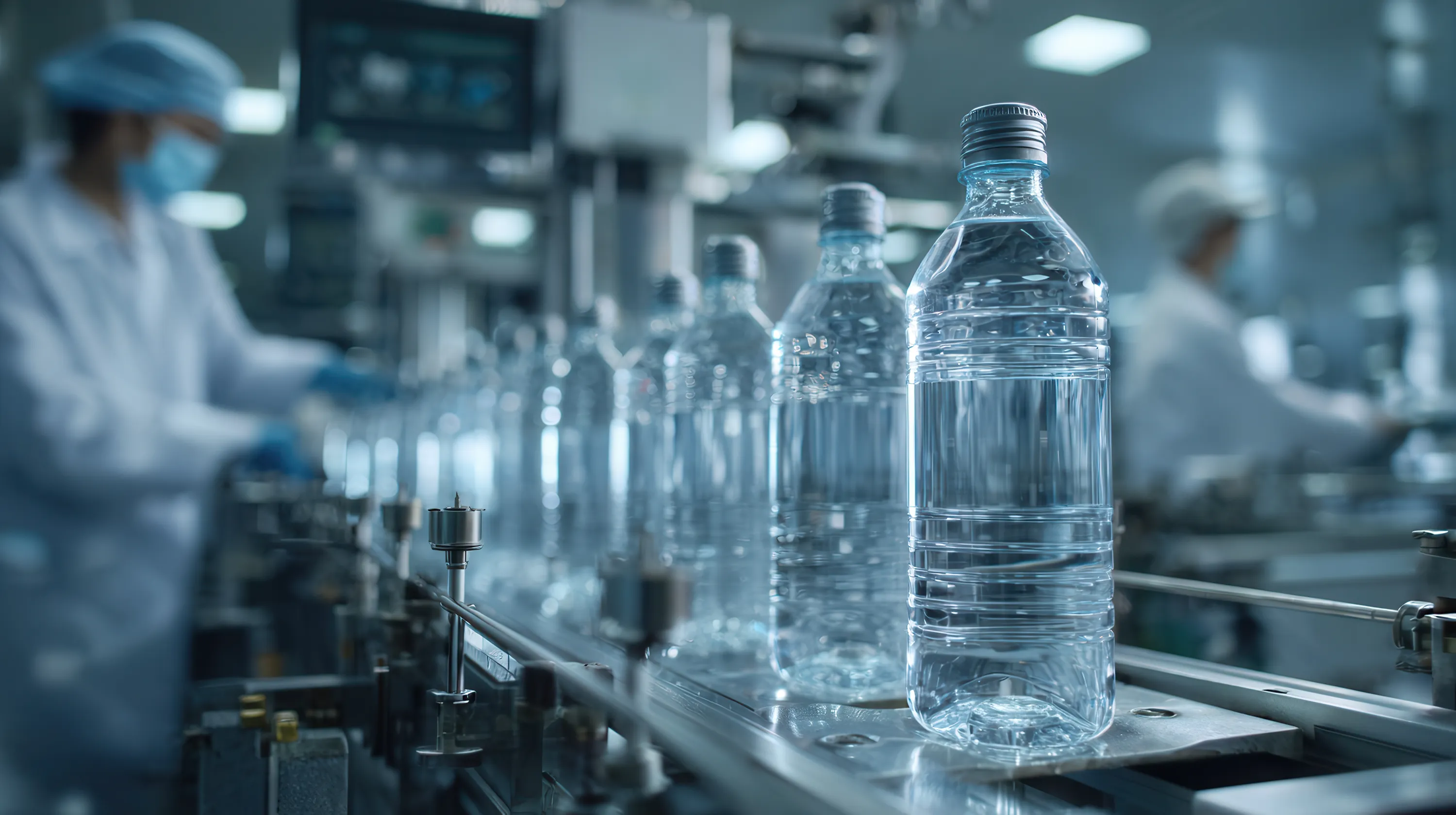 A drinking water bottling and packaging facility.