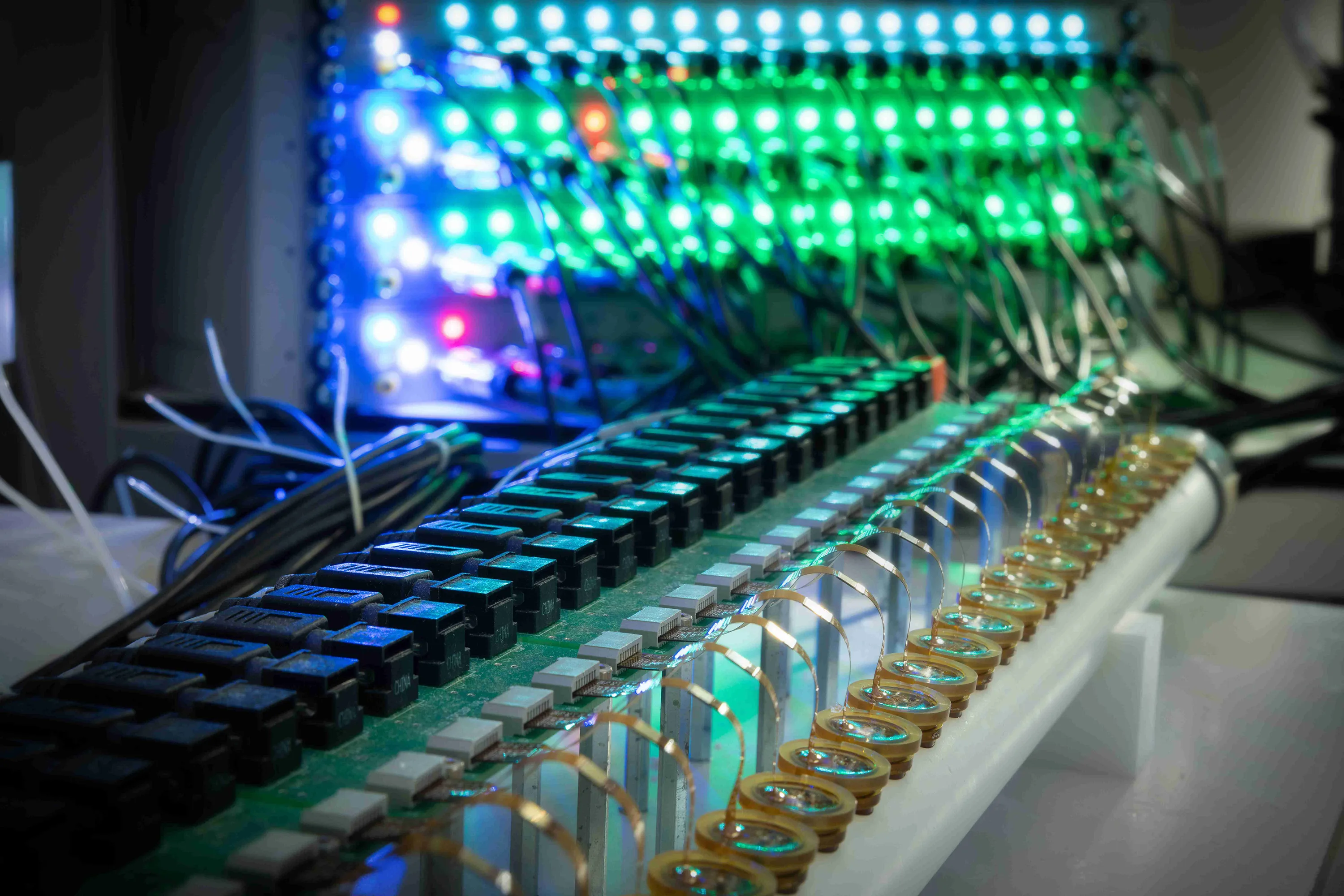 Sensor devices in a biotech laboratory.