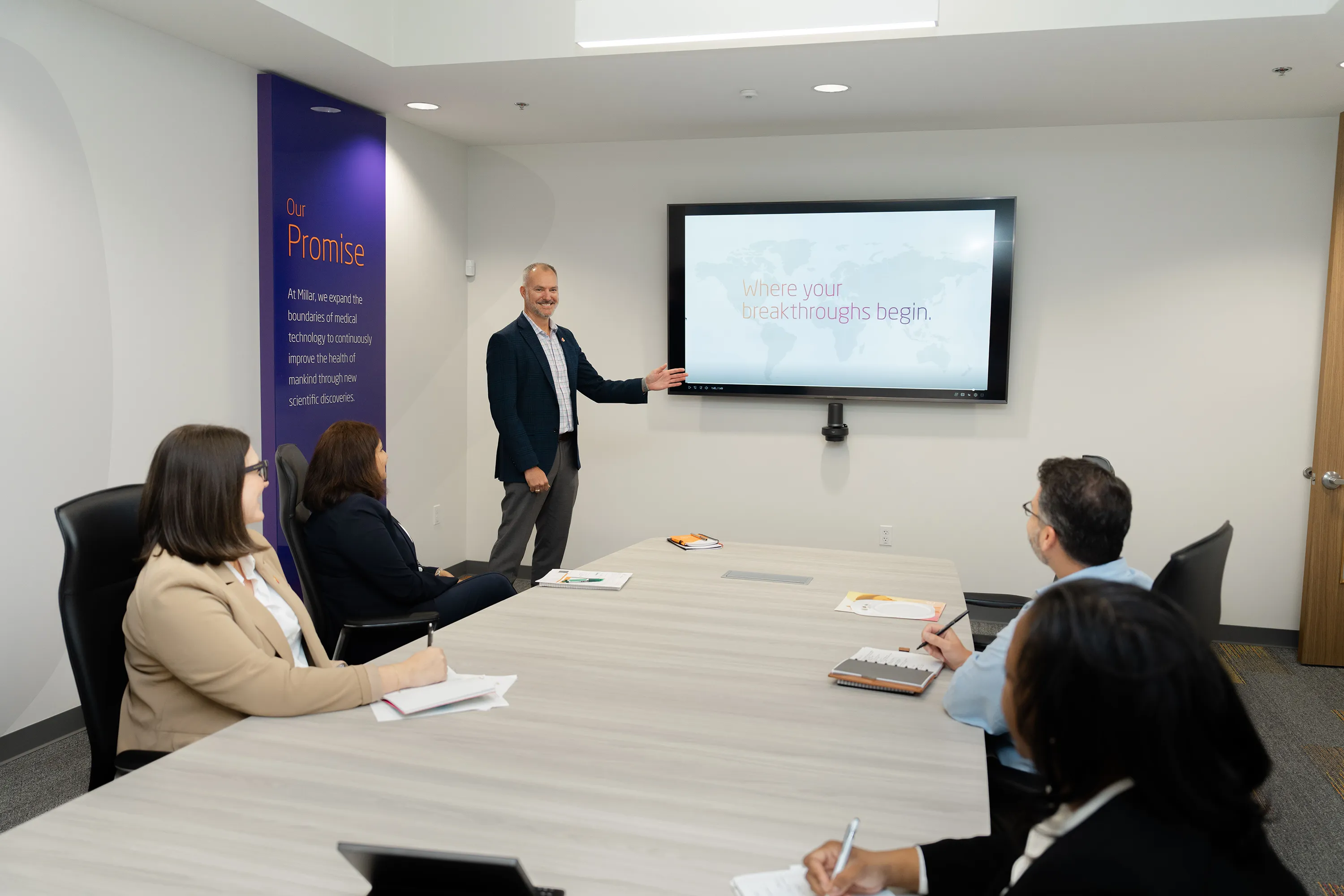 Millar’s Industrial OEM Solutions team meets at Millar headquarters in Pearland, Texas.