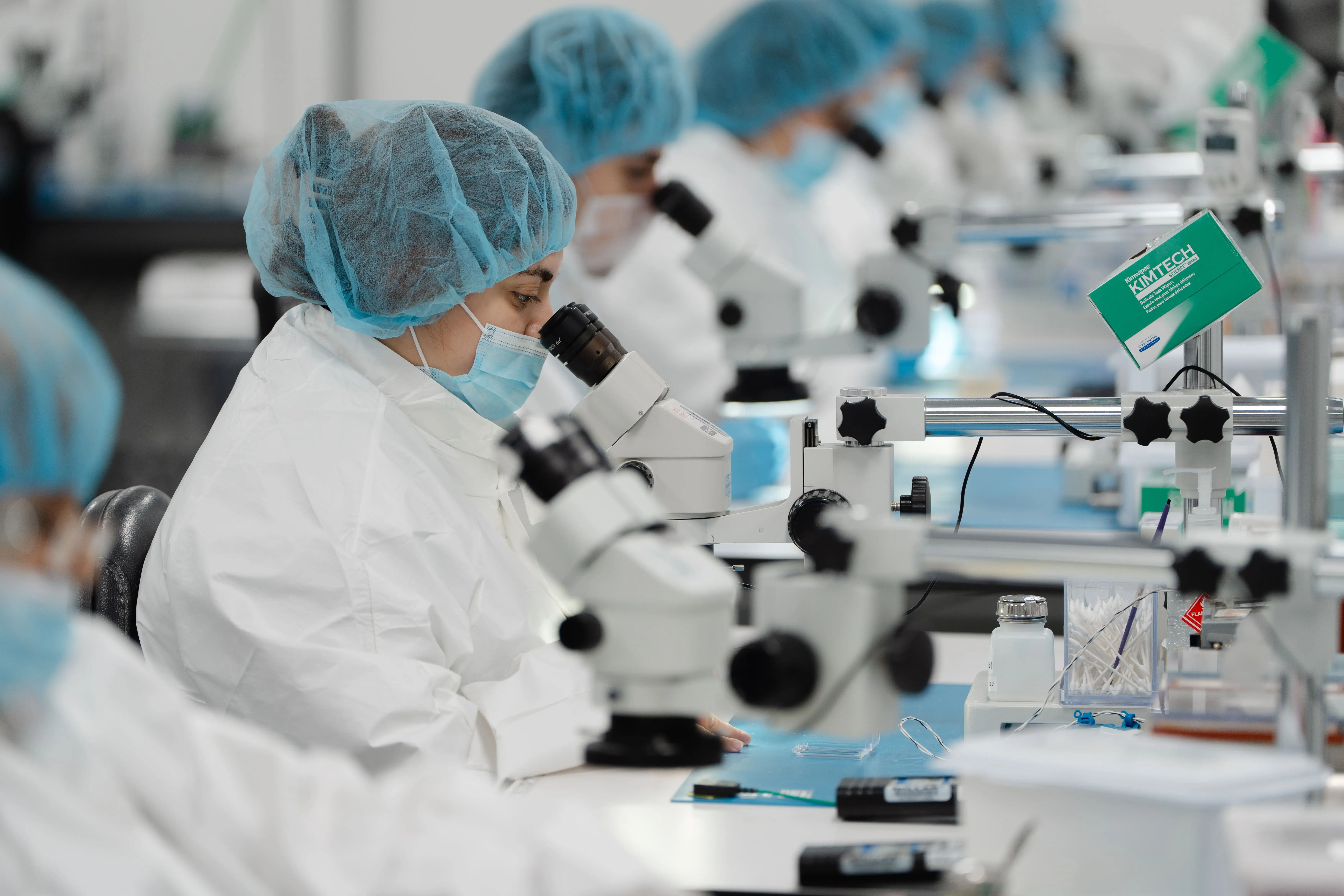 Millar employees at work in Millar’s ISO Class 7 clean room. 